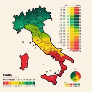 Infografica della concentrazione radon in Italia infografica della concentrazione radon in Italia